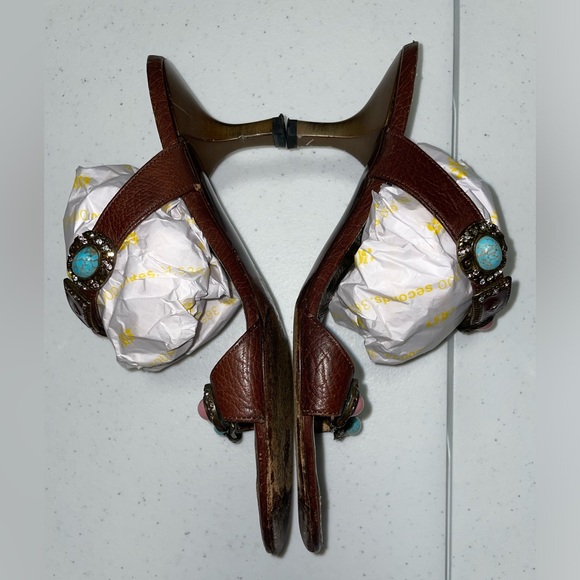 Beautiful Jeweled Vicini Vintage Heels Size 6.5 US - Picture 4 of 10